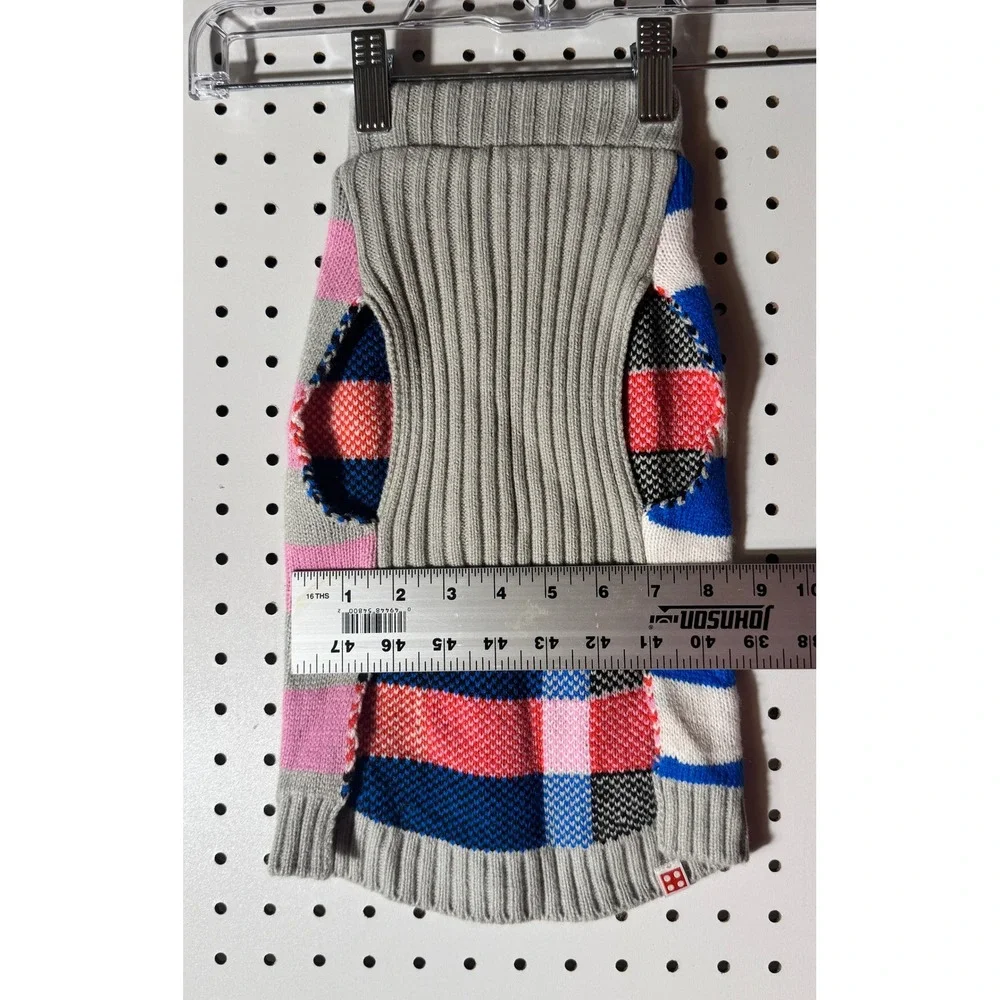 LEGO x Target Dog Sweater Colorblock Striped Knit Pet Apparel Grey Blue Small